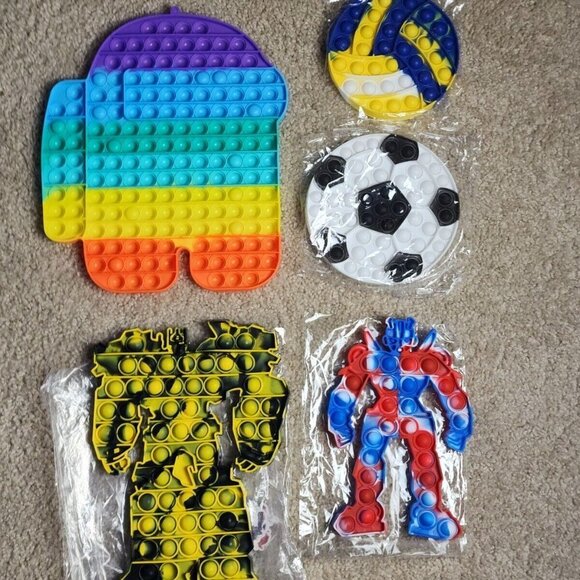 44 Pc Set Kids Fidget Popper Pop-It Toy Push Bubble Sensory Stress Relief - Picture 4 of 5